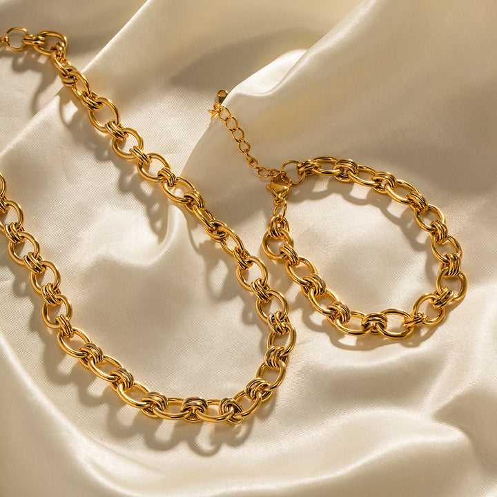 18k Gold-Plated Chain Stainless Steel Bracelet Non-Fading Bracelet Jewelry