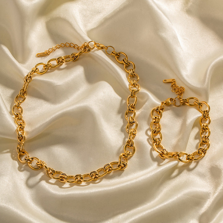18k Gold-Plated Chain Stainless Steel Bracelet Non-Fading Bracelet Jewelry