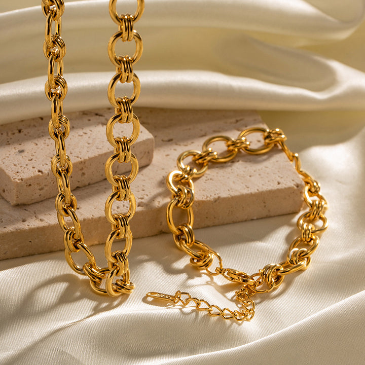18k Gold-Plated Chain Stainless Steel Bracelet Non-Fading Bracelet Jewelry