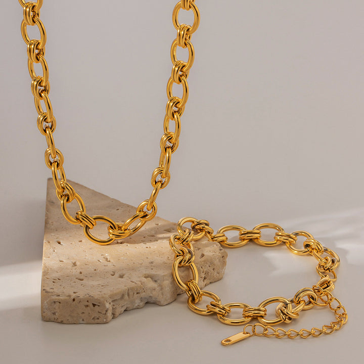 18k Gold-Plated Chain Stainless Steel Bracelet Non-Fading Bracelet Jewelry