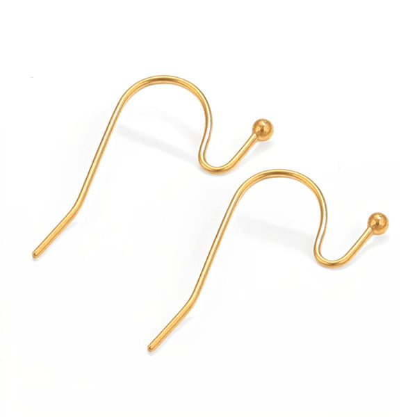 Stainless Steel With Beaded Ear Hook Burnt Bead Ear Hook Fish Weld Bead Earrings Diy Jewelry Ball Earrings Beads