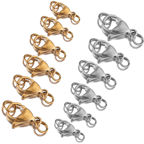 20PCS/Bag Stainless Steel Lobster Buckle With Open Ring Connecting Buckle Diy Jewelry Accessories