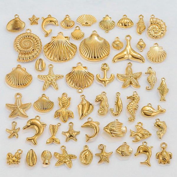 Diy Jewelry Accessories Stainless Steel Marine Series Pendant Mermaid Shell Sea Star