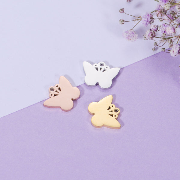 Mirror Stainless Steel Cute Beautiful Creative Jewelry Diy Butterfly Shape Pendant Pendant