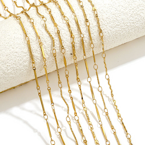 Stainless Steel Electroplating 18k Gold Stick S Chain