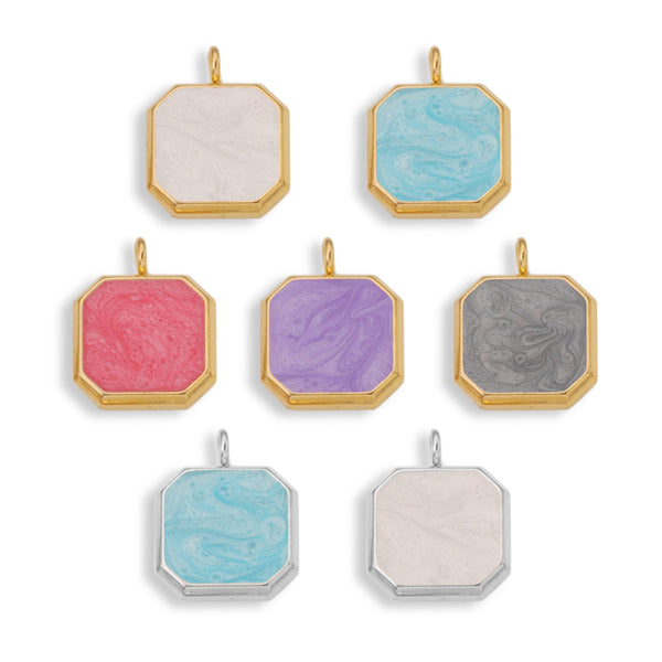 Stainless Steel Color Pendant Square Pendant Diy Jewelry Accessories