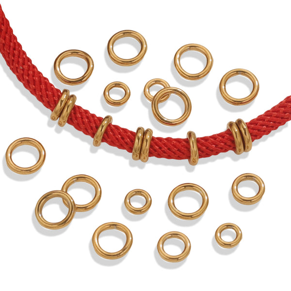 Multi-Specification Stainless Steel Gold Closure Ring Color Retention Diy Bracelet Necklace Connection Ring Jewelry Accessories