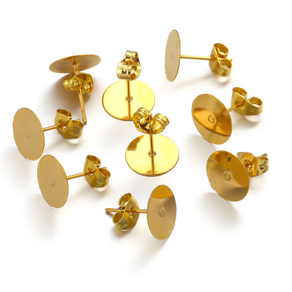 Stainless Steel Earrings Stud Earrings Blank Back Needle Diy Earrings Making Accessories