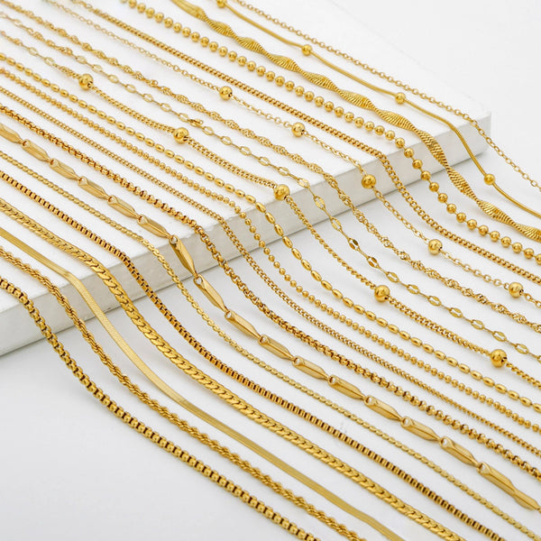 Stainless Steel Vacuum Plating 18k Gold Element Chain O-Word Chain Diy Jewelry Accessories