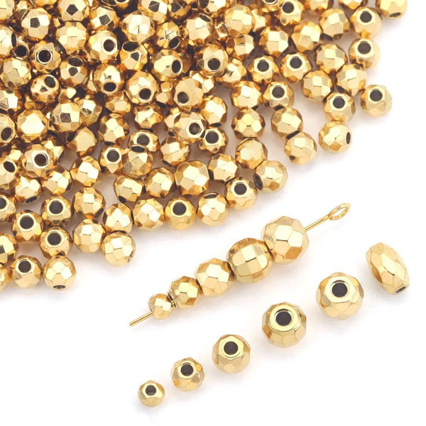 Stainless steel faceted beads curved beads vacuum gold-plated beads DIY jewelry accessories beads