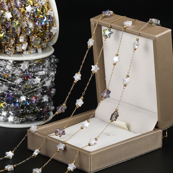 Diy Stainless Steel Jewelry Chain Accessories 18k Color Retained Acrylic Star Chain