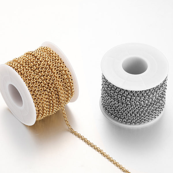 Stainless Steel Round Pearl Chain Titanium Steel Bl Chain Diy Accessories Chain Jewelry Chain