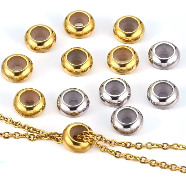 Stainless Steel Abacus Beads Silicone Positioning Beads Diy Jewelry Accessories