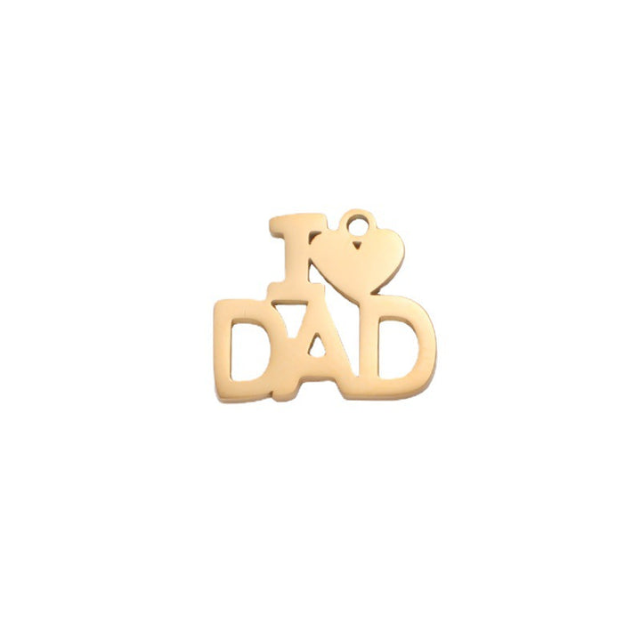 Mirror Stainless Steel Expressing Love Father's Day Gift Accessories Diy Openwork Letter Pendant