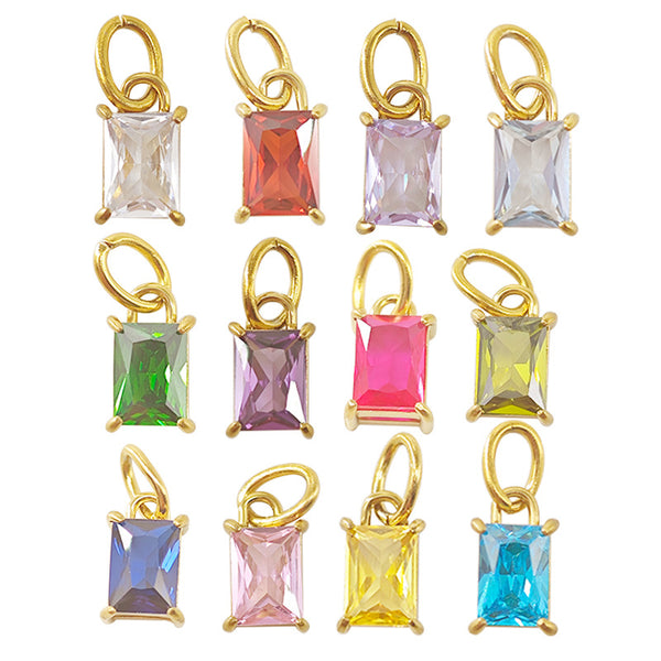 Stainless Steel DIY Accessories 8×6mm Twelve Birthstone December Birthstone Pendant