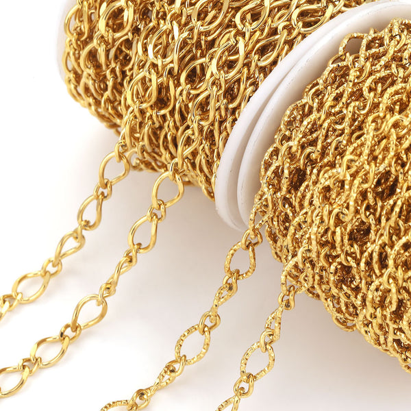 Stainless Steel Knotted Chain 1:1 Geometric Oval Gold Color Retention Chain
