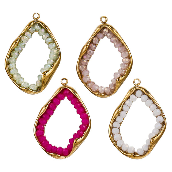 Spiral Curved Geometric Metal Drop Pendant Pendant Stainless Steel Irregular Crystal Pendant