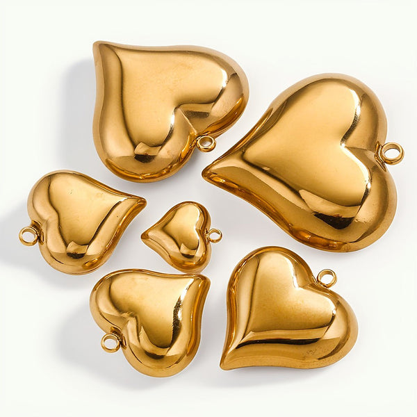 Stainless Steel Three-Dimensional Love Hollow Waterproof Light Luxury Textured Diy Pendant