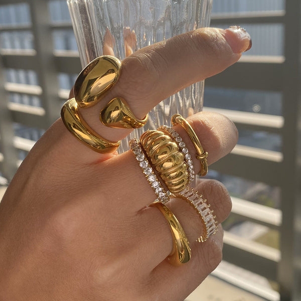 Stainless Steel Rings Light Luxury High-End Hand Ornaments Non-Fading Rings