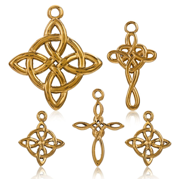 Stainless Steel Irish Witch Celtic Knot China Knot Earrings Pendant Diy Accessories