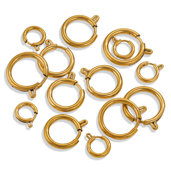 5PCS/Bag 18k Gold Stainless Steel Jewelry Accessories Slingshot Buckle Spring Buckle Diy Jewelry