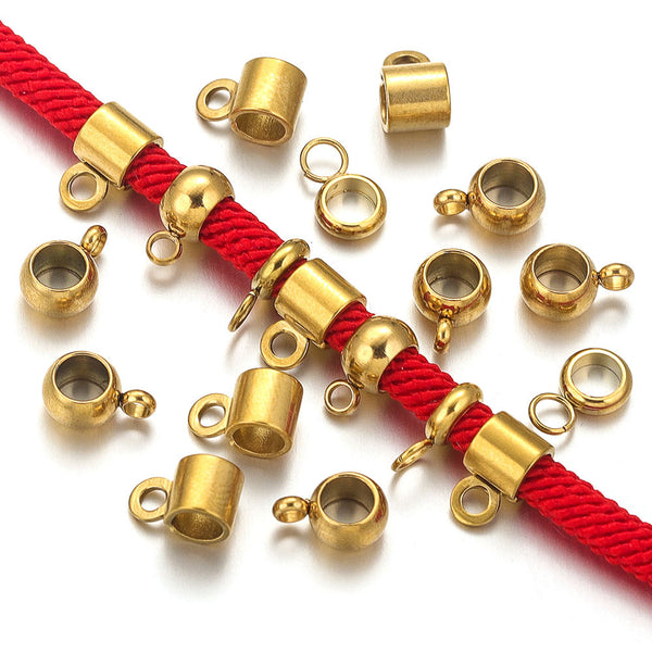 Stainless Steel With Holes And Hanging Beads Connecting Bracelets Necklaces Beads Diy Accessories