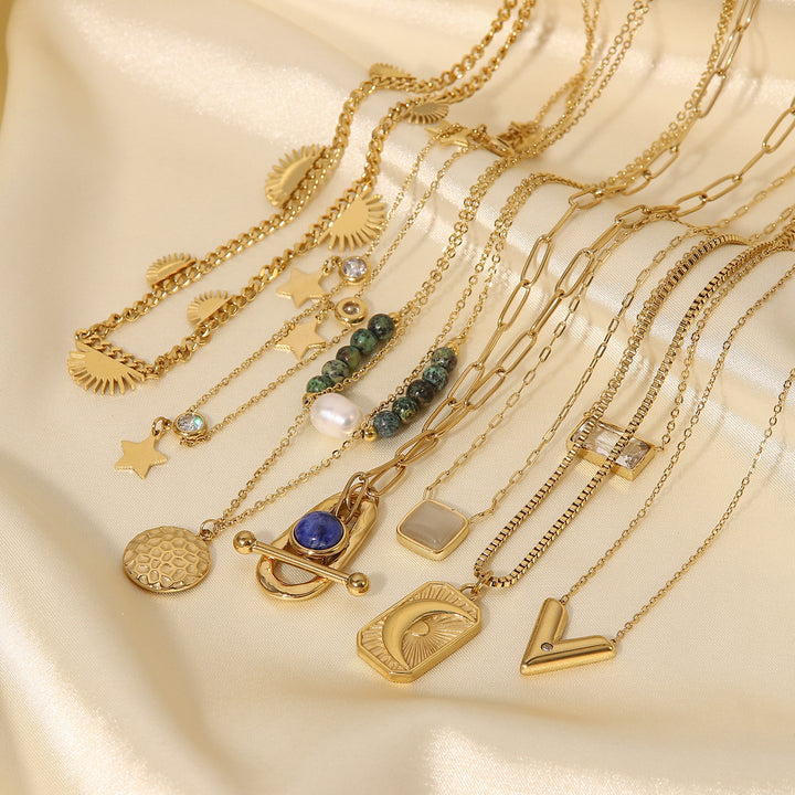 18k Gold Stainless Steel Necklace Women's Jewelry Fashion Personality Pendant Necklace