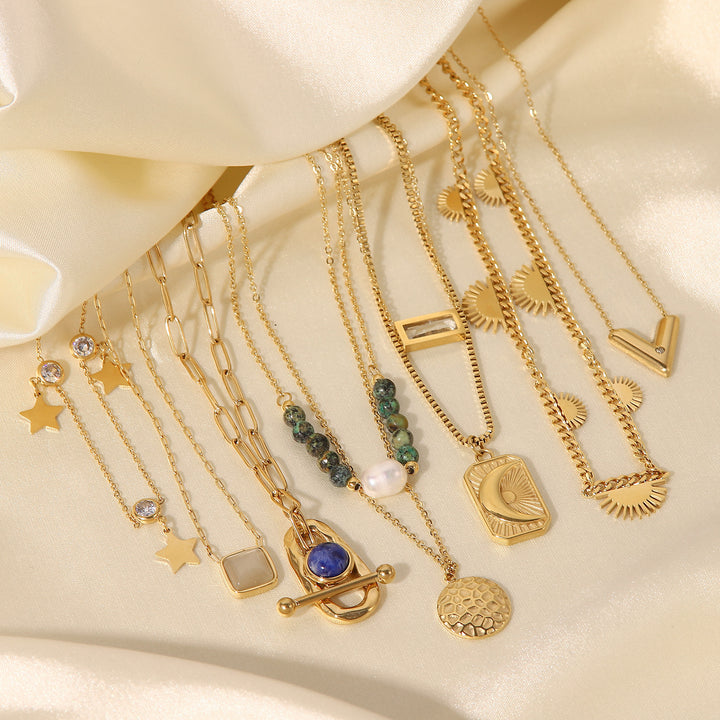 18k Gold Stainless Steel Necklace Women's Jewelry Fashion Personality Pendant Necklace