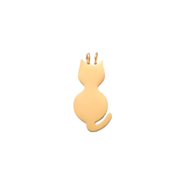 Polished Stainless Steel Animal Series Tag Accessories DIY Pet Cute Cat Pendant