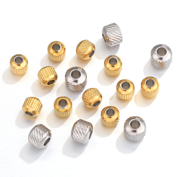Stainless Steel Mesh Beads Drilled Beads Tube Beads Through-Hole Drill Beads Diy Handmade Jewelry Accessories
