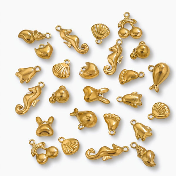 Stainless Steel Cute Little Pendant Ocean Series Sun NecklacePendant DIY Jewelry Accessories