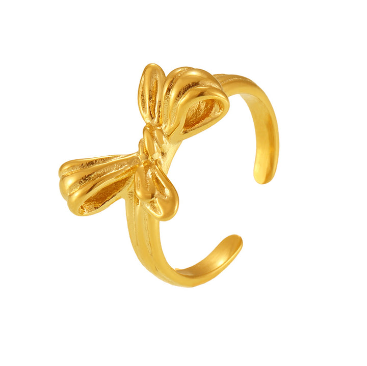 Dream Internet Celebrity Same Bow Opening Niche Ring Stainless Steel Pvd Vacuum Plating