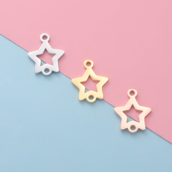 Stainless Steel Cutting Fine Polished Five-Pointed Star Shape Jewelry Accessories Diy