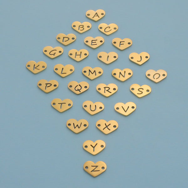12mm Mirror Stainless Steel Double-Hole Hollow Peach Heart Love Letter Jewelry Accessories Pendant