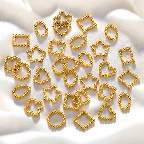 10PCS/Bag Stainless steel twist closure ring twist connector geometric mini spiral DIY jewelry
