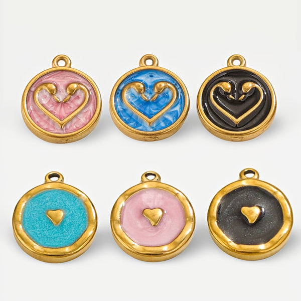 Stainless Steel Plated 18k Real Gold Color-Retaining Gold-Filled Love Pendant