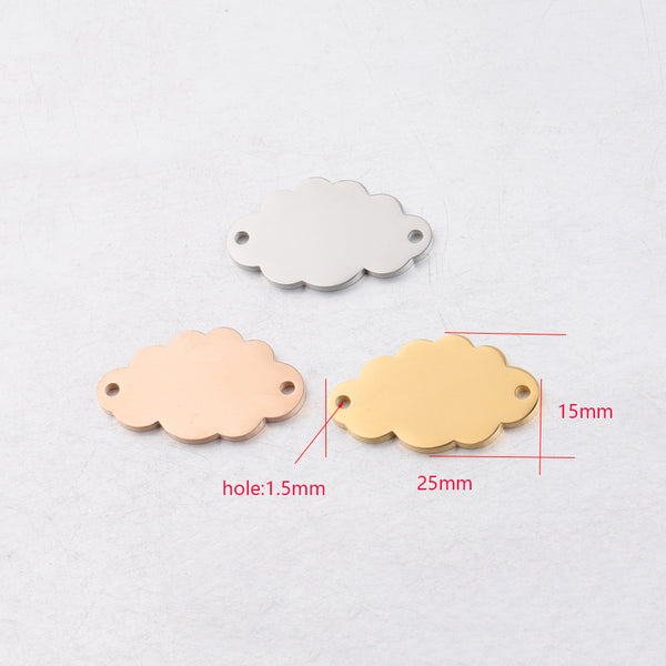 Mirror Stainless Steel Cloud Jewelry Accessories Diy Dark Cloud Cloud Necklace Pendant 15*25m