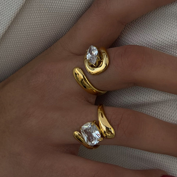 Stainless Steel Zircon Rings High-End Sense Of Luxury Niche Light Luxury Rings