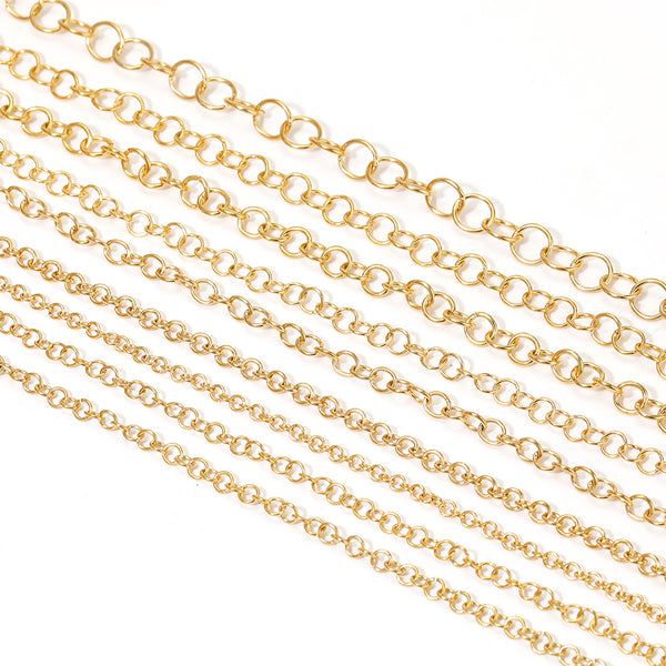Stainless Steel Gold Plated O-Shaped Circle Chain Diy 18k Gold Plated
