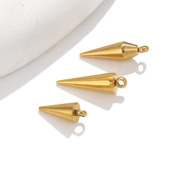 Diy Jewelry Accessories Stainless Steel Conical Small Pendant Simple Earring Accessories
