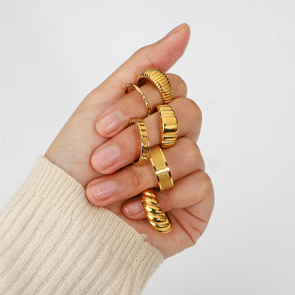 Stainless Steel Gold Rings Horns High-Quality Non-Fading Jewelry Women's Rings