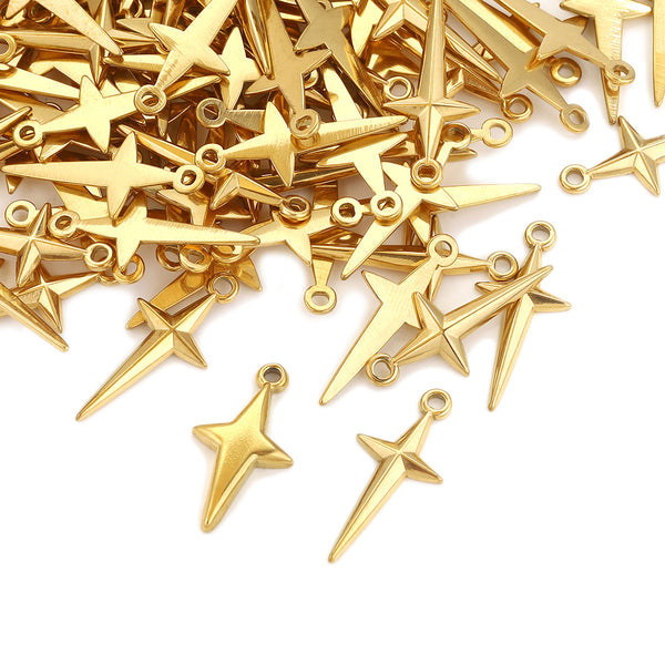 Stainless Steel Cross Star Jewelry Making Bracelet Necklace Pendant Diy Jewelry Accessories